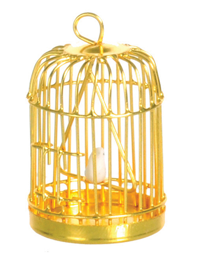 Brass Birdcage with Bird 